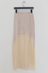 SWAYING/KNIT translucent mesh long skirt SW24SS3B21 gray rice PS81